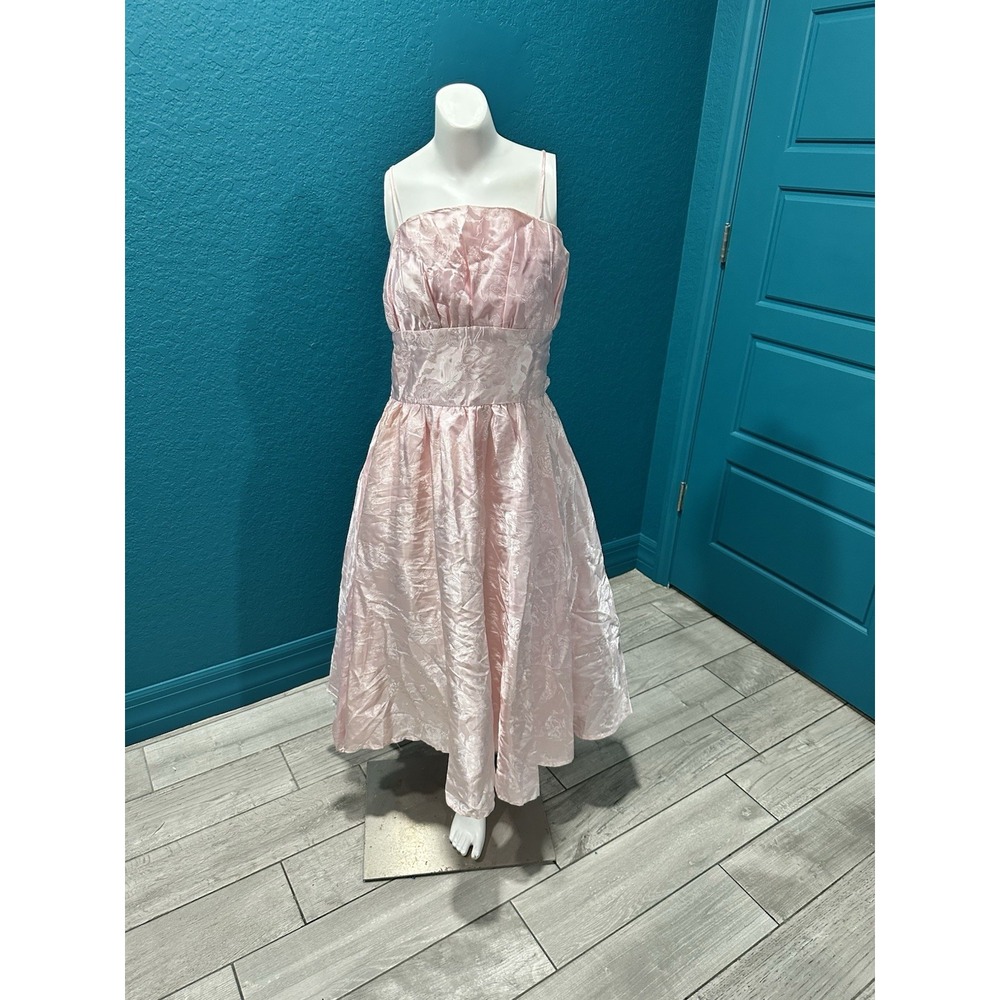 VTG Steppin Out Pale Pink Floral Cocktail‎ Dress 9 (Fits Like 2/4)